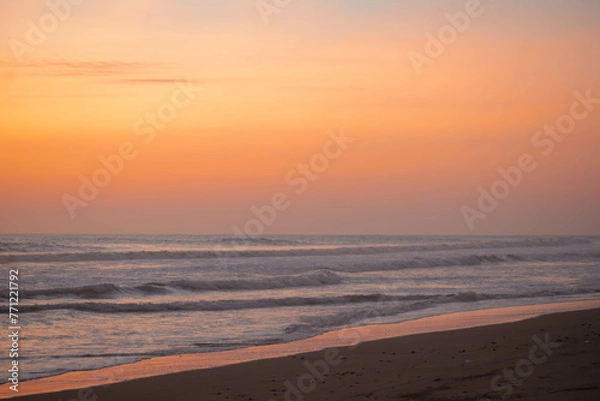 Obraz atardecer en la playa 