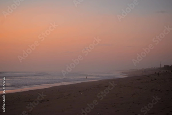 Obraz atardecer en la playa 
