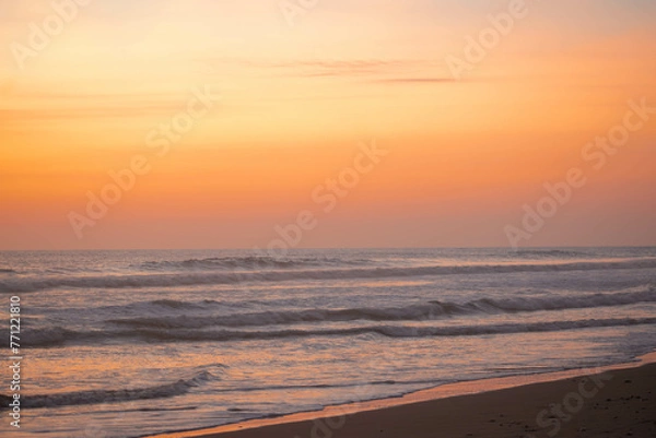 Obraz atardecer en la playa 