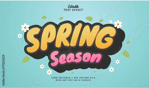 Fototapeta Spring Season Editable Text Effect 3d Modern Style