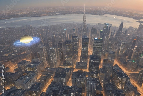 Obraz ufo in the air. Generative AI