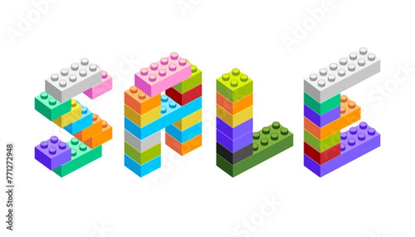 Fototapeta Sale. Word made from construction blocks