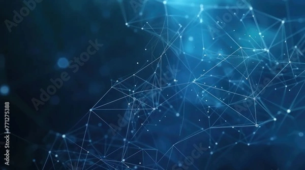 Obraz technology connection digital data concept background, Abstract lines and dots. Technology Safety Concept