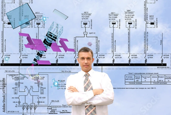 Fototapeta Creation engineering cosmos telecommunications technology