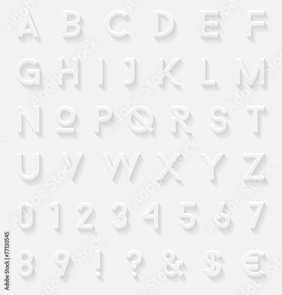 Obraz Zestaw białych liter 3d