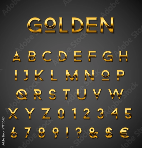 Obraz Golden alphabet set