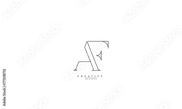 Fototapeta Alphabet letters Initials Monogram logo AF FA A F