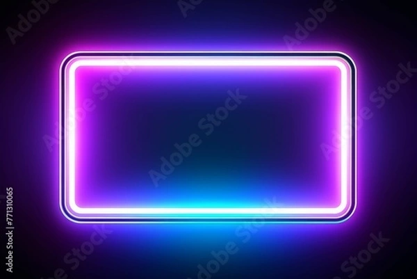 Fototapeta rectangular neon frame vector