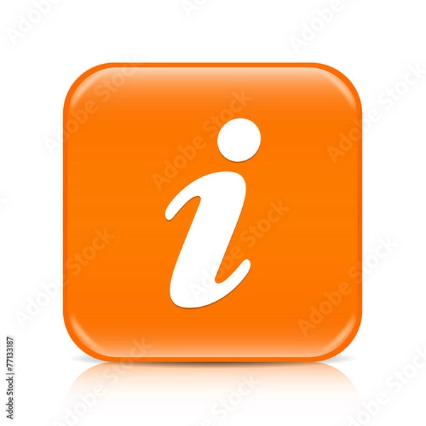 Fototapeta Orange i button icon with reflection