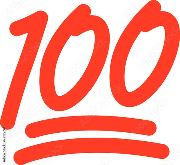 Fototapeta 100 red emoticon icon isolated  