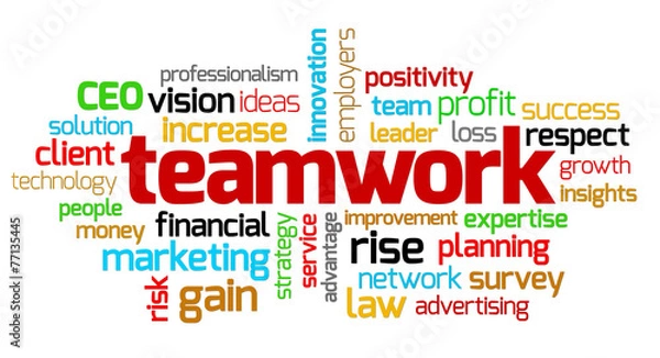 Obraz Teamwork keywords