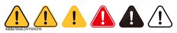 Fototapeta Set of caution, danger and warning signs