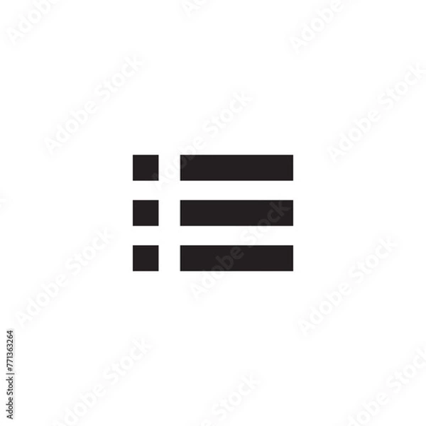 Fototapeta List bullets vector icon. Menu format flat sign design. Formatting items symbol pictogram. Hamburger list ellipsis icon. Ellipsis menu sign. Burger menu sign. UX UI icon