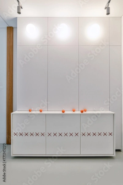 Fototapeta Light minimalist office Interior design 