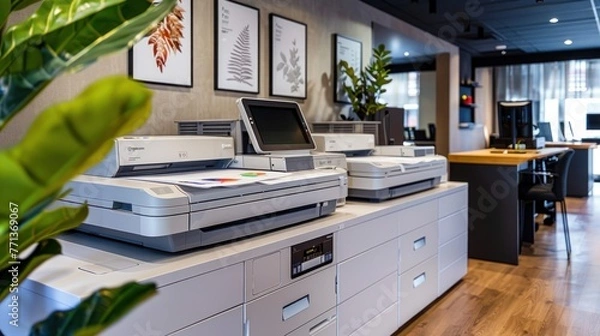 Fototapeta office or professional plotter large format photocopier