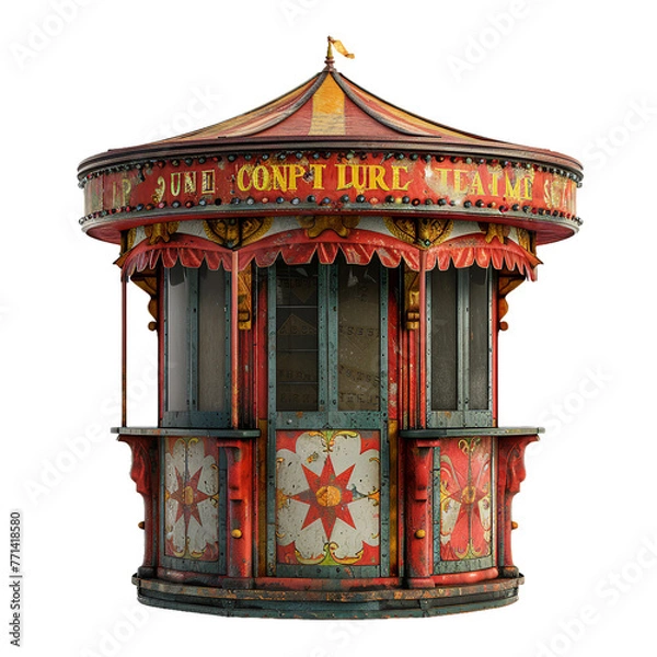 Fototapeta Circus Ticket Booth, transparent background, isolated image, generative AI