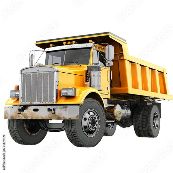 Obraz Dump truck, transparent background, isolated image, generative AI