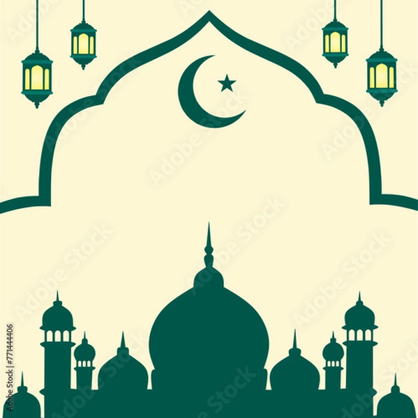 Fototapeta Islamic background design for greeting cards with the theme of Ramadan, Eid al-Fitr and Islamic New Year