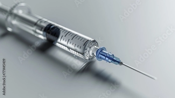 Fototapeta Pre-filled syringe. 3D rendering illustration.