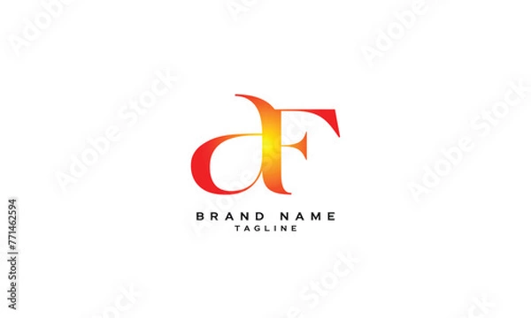 Fototapeta AF, FA, Abstract initial monogram letter alphabet logo design