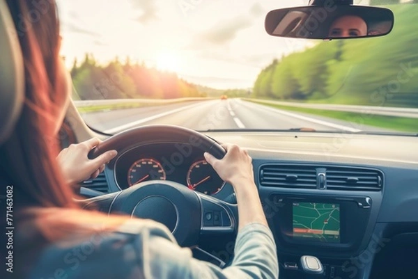 Fototapeta Driving a car, Generative Ai