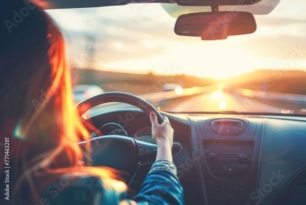 Fototapeta Driving a car, Generative Ai