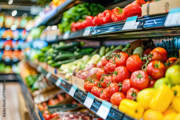 Obraz vegetables in supermarket, Generative Ai