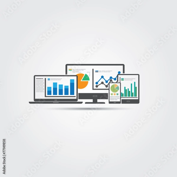 Obraz Website analytics and SEO data analysis concept. EPS10 file.
