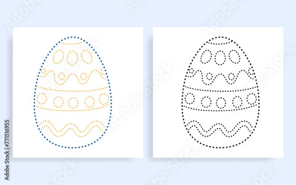 Fototapeta dot-to dot activity page with Easter Egg vector illustration