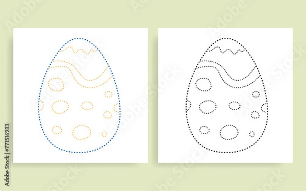 Fototapeta dot-to dot activity page with Easter Egg vector illustration