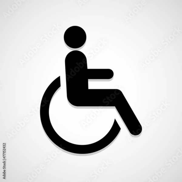 Fototapeta Disabled person icon great for any use. Vector EPS10.