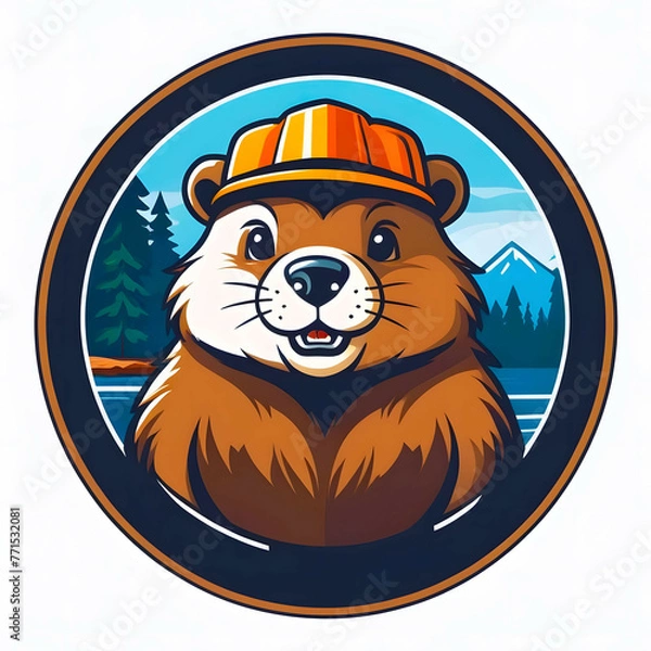 Obraz Flat logo of a beaver 