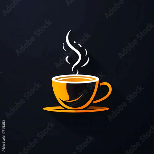 Obraz Illustration of Cup of coffee with smoke