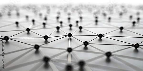 Fototapeta Global network concept with interconnected dots representing worldwide collaboration unity and communication. Concept Global Collaboration, Interconnected Networks, Worldwide Unity
