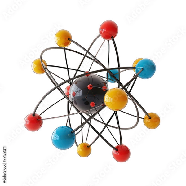 Obraz atom model isolated on white