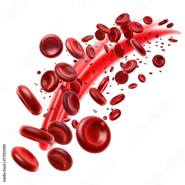 Obraz 3d flow red blood cells iron platelets isolated on white
