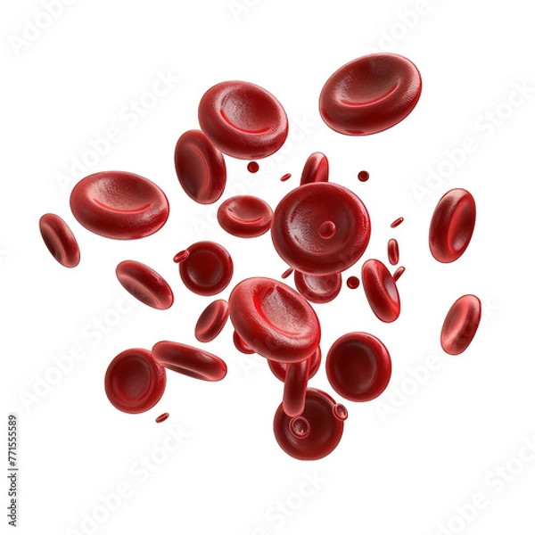 Obraz red cells isolated on white