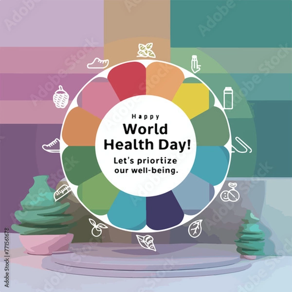 Fototapeta Free vector flat world health day Instagram post