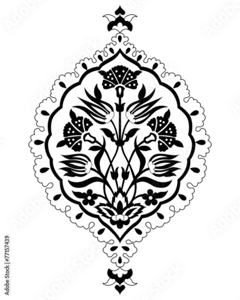 Obraz black artistic ottoman seamless pattern series sixty six version