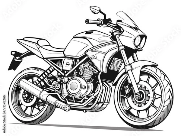 Fototapeta Highly detailed vector of a motorbike.