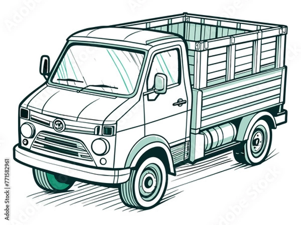 Obraz Highly detailed vector of a truck.