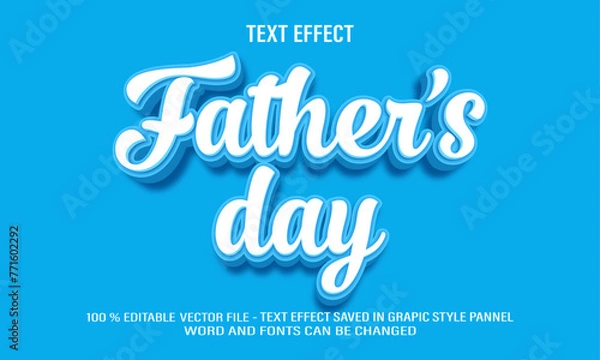 Fototapeta Father's Day 3d editable text effect style