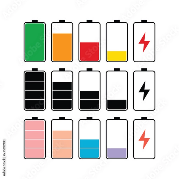 Obraz battery icons set