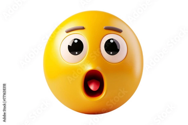 Fototapeta 3D Vector 3D Emoji Surprised Isolated On transparent 