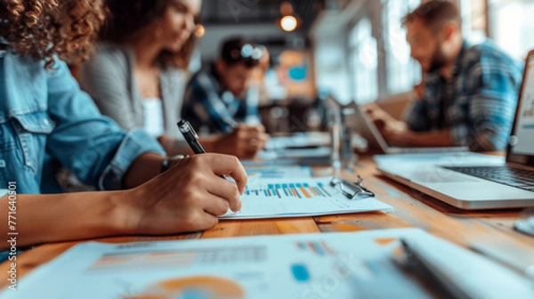 Obraz Person working and writing