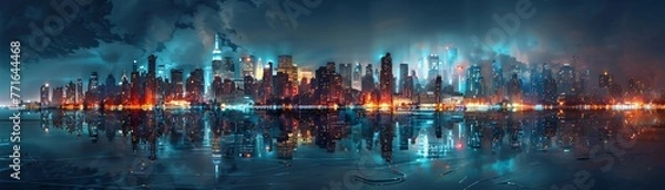 Fototapeta Capture the evolution of urban wildlife in a dynamic and engaging panorama Showcase the fusion of nature and city life, highlighting the emergence of new urban species