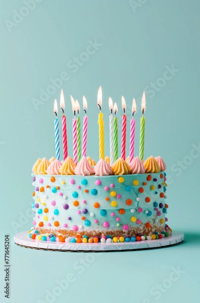 Obraz Birthday cake with candles