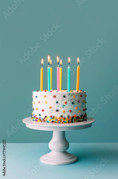 Obraz Birthday cake with candles