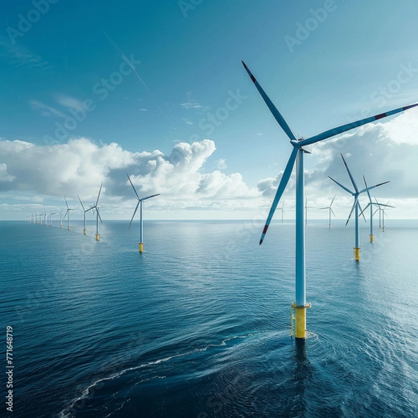 Obraz Windturbine on Sea