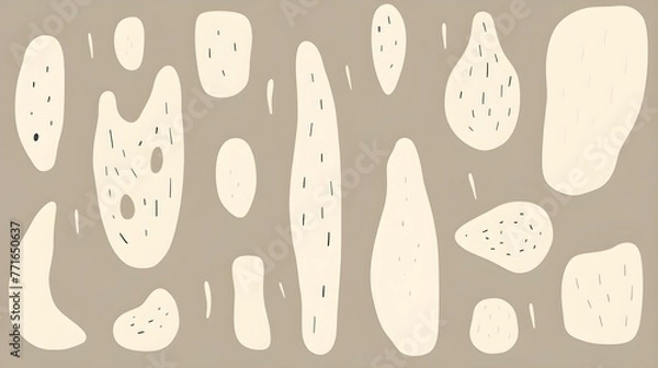 Fototapeta Abstract Shapes and Textures in ivory Tones. Artistic Background